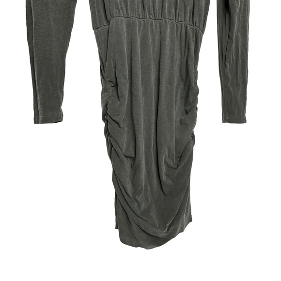 NWT Sundry for Anthropologie Shirred Puff Sleeve Dress in Carbon size m - Picture 15 of 16